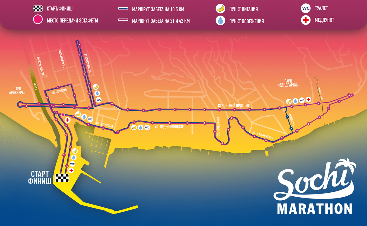 Трасса Сочинского марафона одна из самых сложный в России