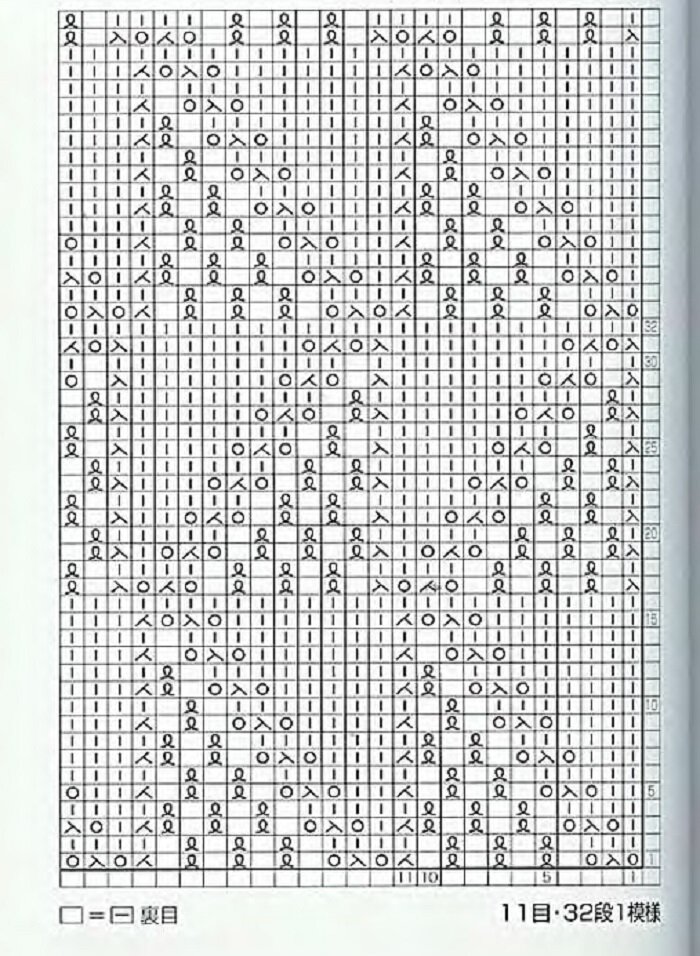 Японский узор 151 спицами схемы и описание