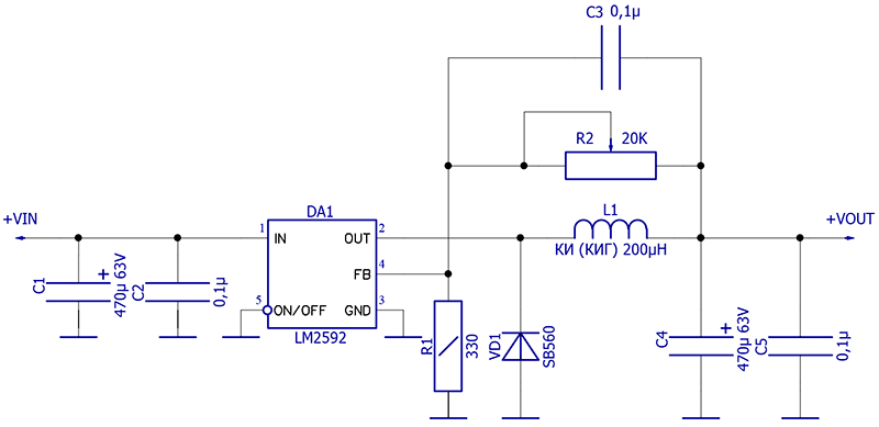 Lm2576hvt схема включения