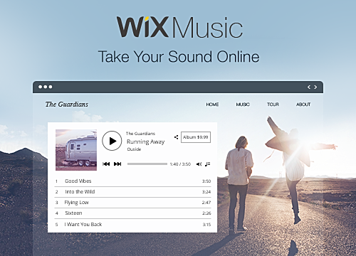 Wix Music итерфейс