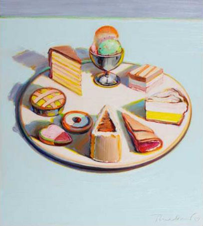 Фотография картины У. Тибо "Тарелка с десертами" (из свободных источников)