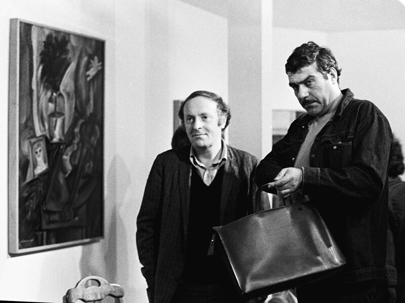 Иосиф Бродский (слева) и Сергей Довлатов в нью-йоркской галерее RR. Нью-Йорк. 1979. Фото Нины Аловерт. Источник: museum.ru
