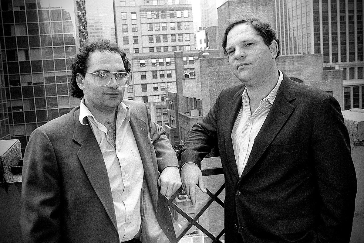 Харви Вайнштейн (справа) рядом с братом и партнером по бизнесу Бобом Вайнштейном