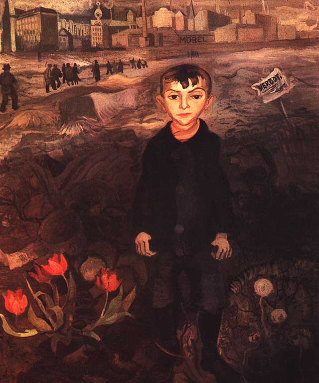 Ганс Грундиг "Дети большого города", 1930. Галле, Государственная галерея Морицбург.