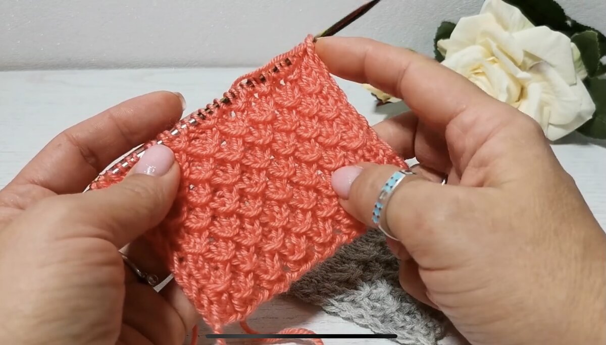 Узор спицами на основе резинки 1х1