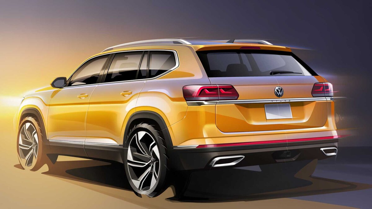 Ренедер обновленного Volkswagen Atlas, 2019 год