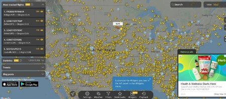 Карта полетов США