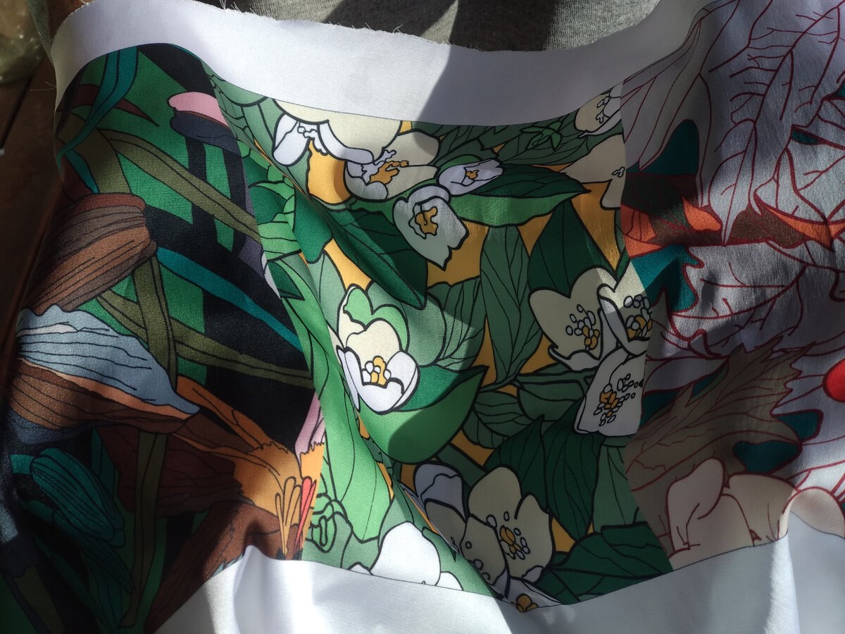 Цветопроба на шёлке Армани