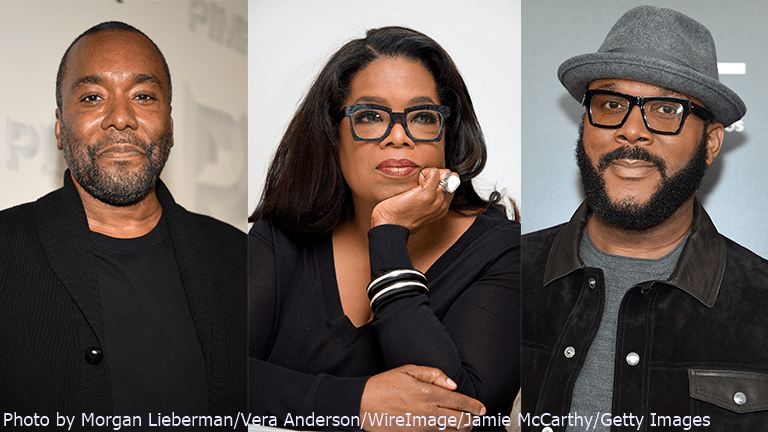 Ли Дэниелс (слева), Опра Уинфри и Тайлер Перри создали Мо'Ник репутацию взбалмошной примадонны, после чего её перестали приглашать в кино