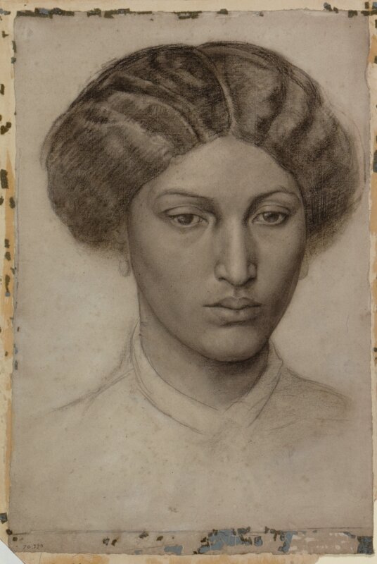 Данте Габриэль Россетти. Набросок молодой женщины (миссис Итон), ок. 1863-1865. The Cantor Arts Center, Стэнфордский университет, США. © Iris & B. Gerald Cantor Center for Visual Arts at Stanford University.