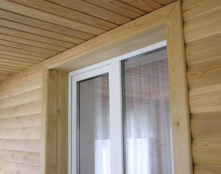 Деревянная отделка под 45 градусов 