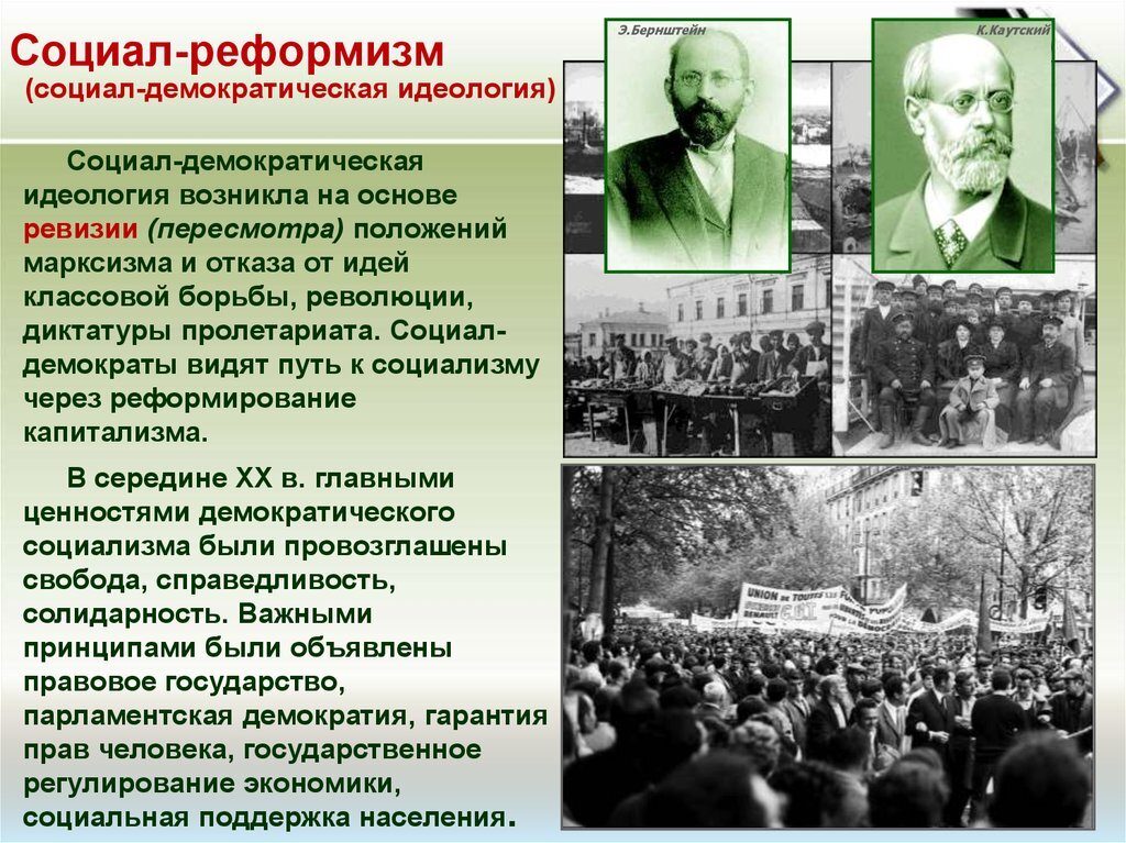 В чем проявляется идеологический политический партийный религиозный. Социал демократы 19 века в России представители. Социал-Демократическая идеология авторы. Политическая идеология социально Демократической партии. Социал реформизм.