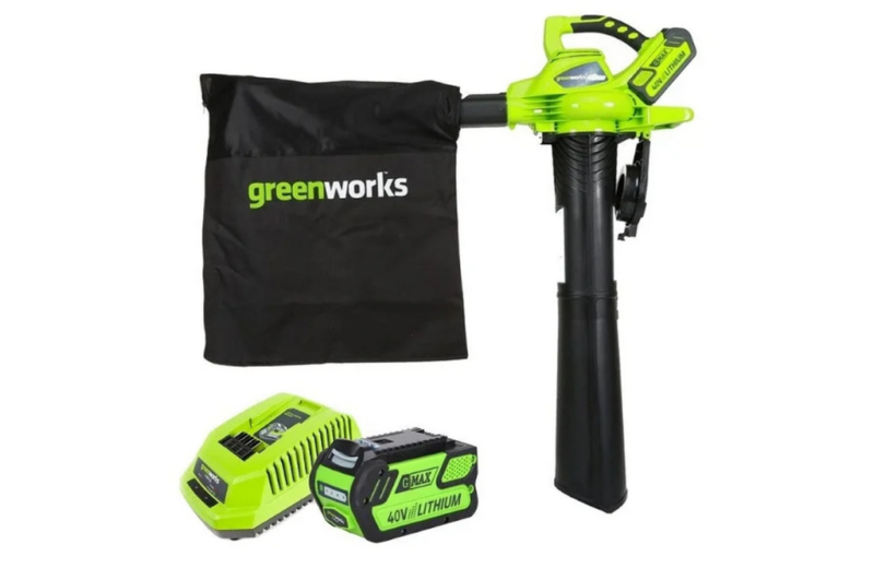 Аккумуляторный садовый пылесос Greenworks GD40BVK4