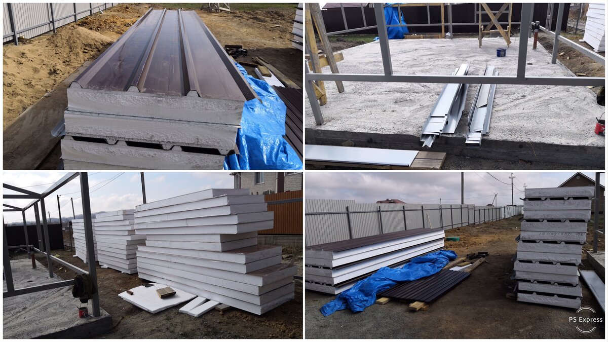 Комплект сендвич-панелей для одноэтажного дома 10*8 метров.
