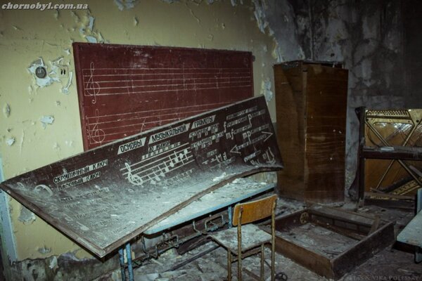 Прогулка по заброшенной школе в городе Припять, Чернобыль зона отчуждения