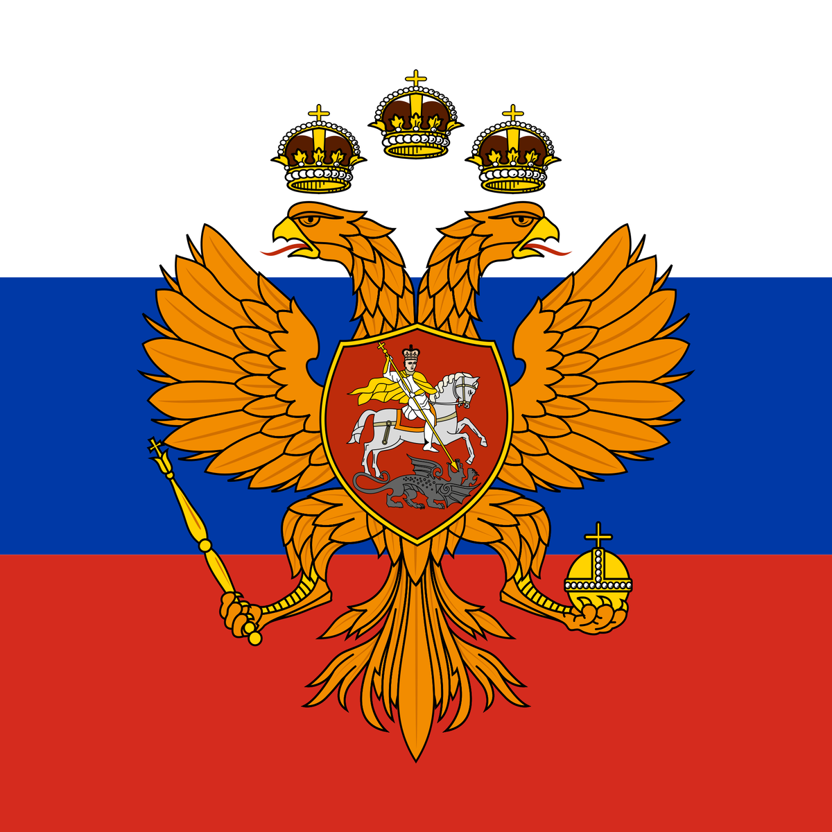 Флаг царя Московского - реконструированный вид