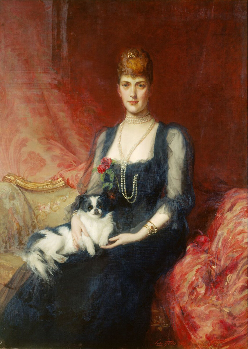 Люк Филдс(1893г.) Портрет Александры Датской с хином.
