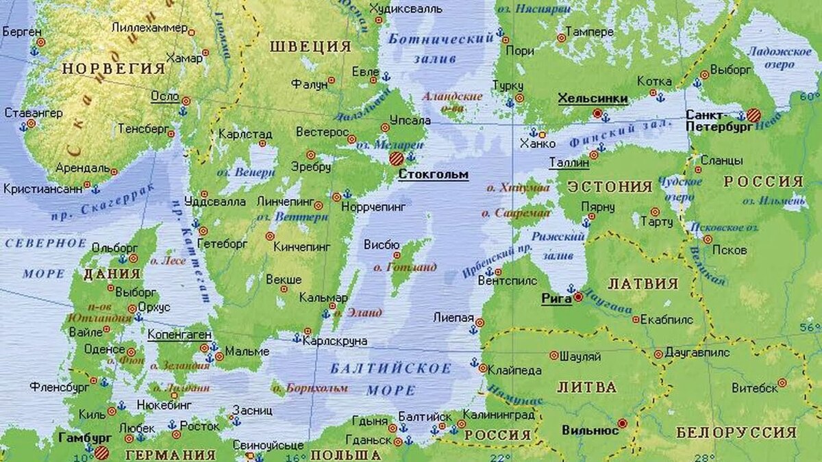 Балтийское море Ботнический залив карта
