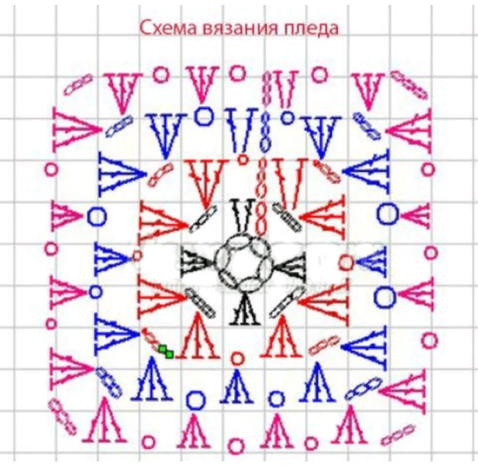 Вязание онлайн Плед C2C (№218)