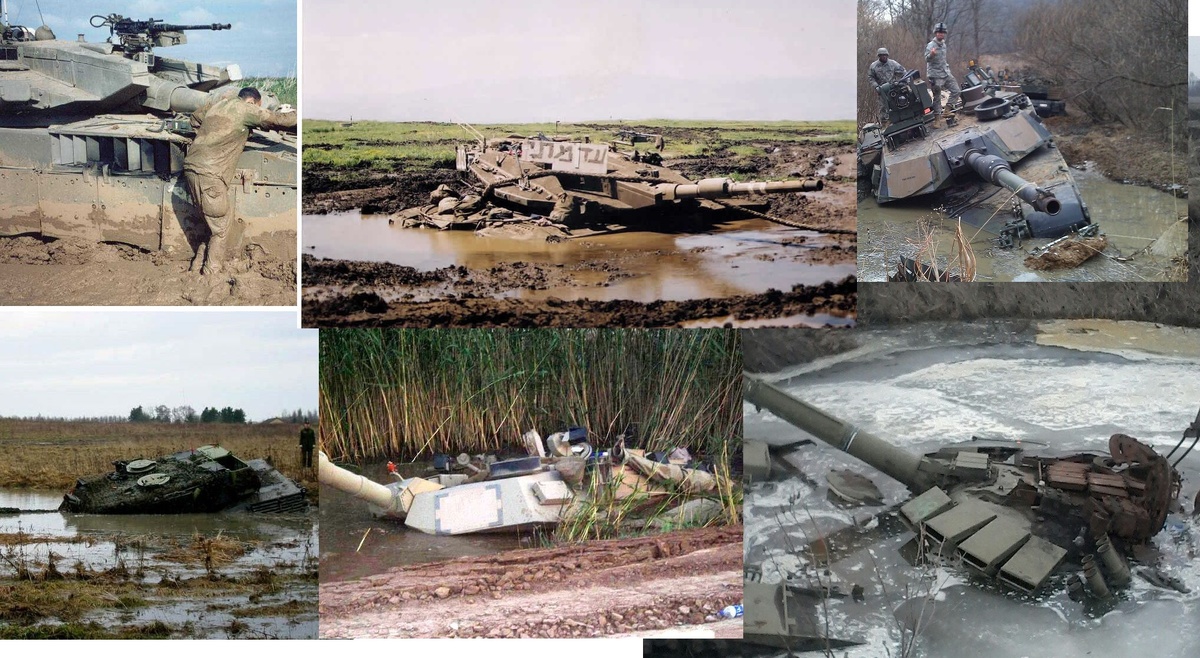 Тонут все современные, напичканные электроникой танки.