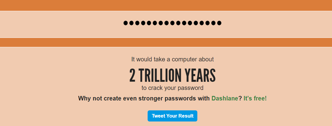 Проверка личного пароля на зарубежном сайте. Перевод : 2 миллиарда лет