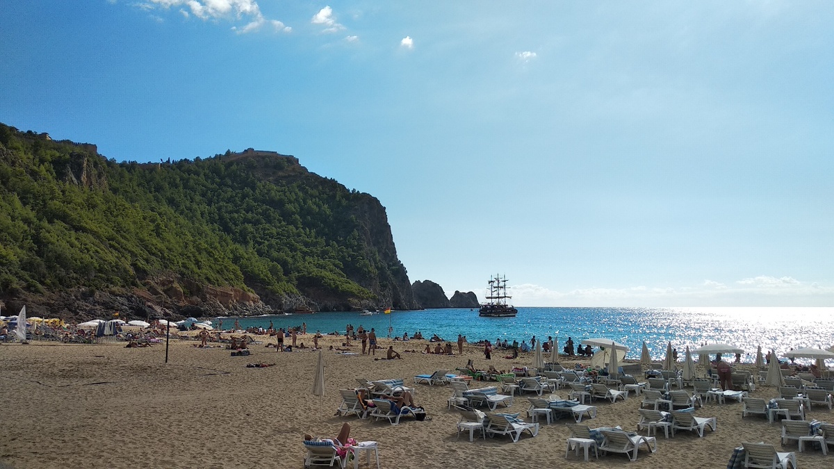 Личное фото. Пляж Клеопатры, для многих пока недоступный из-за необходимости сдавать тест ПЦР для полета в Турцию