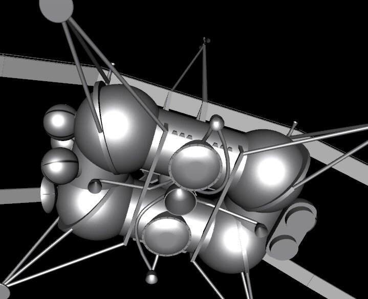 Рендер посадочного модуля АМС Луна-17 (найдено в интернете)