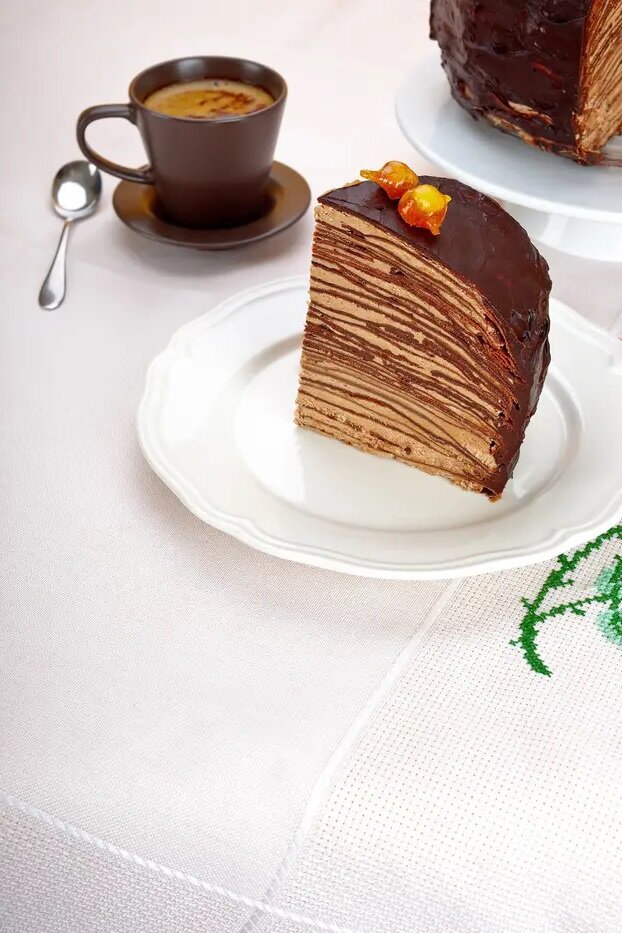 Рецепт шоколадного блинного торта