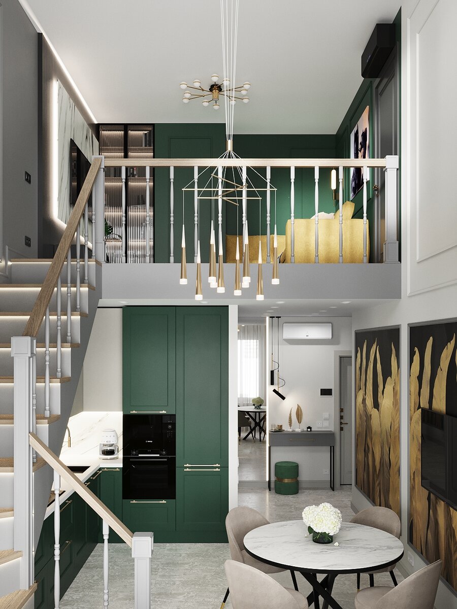 Вот такое двухуровневое пространство с вторым светом.