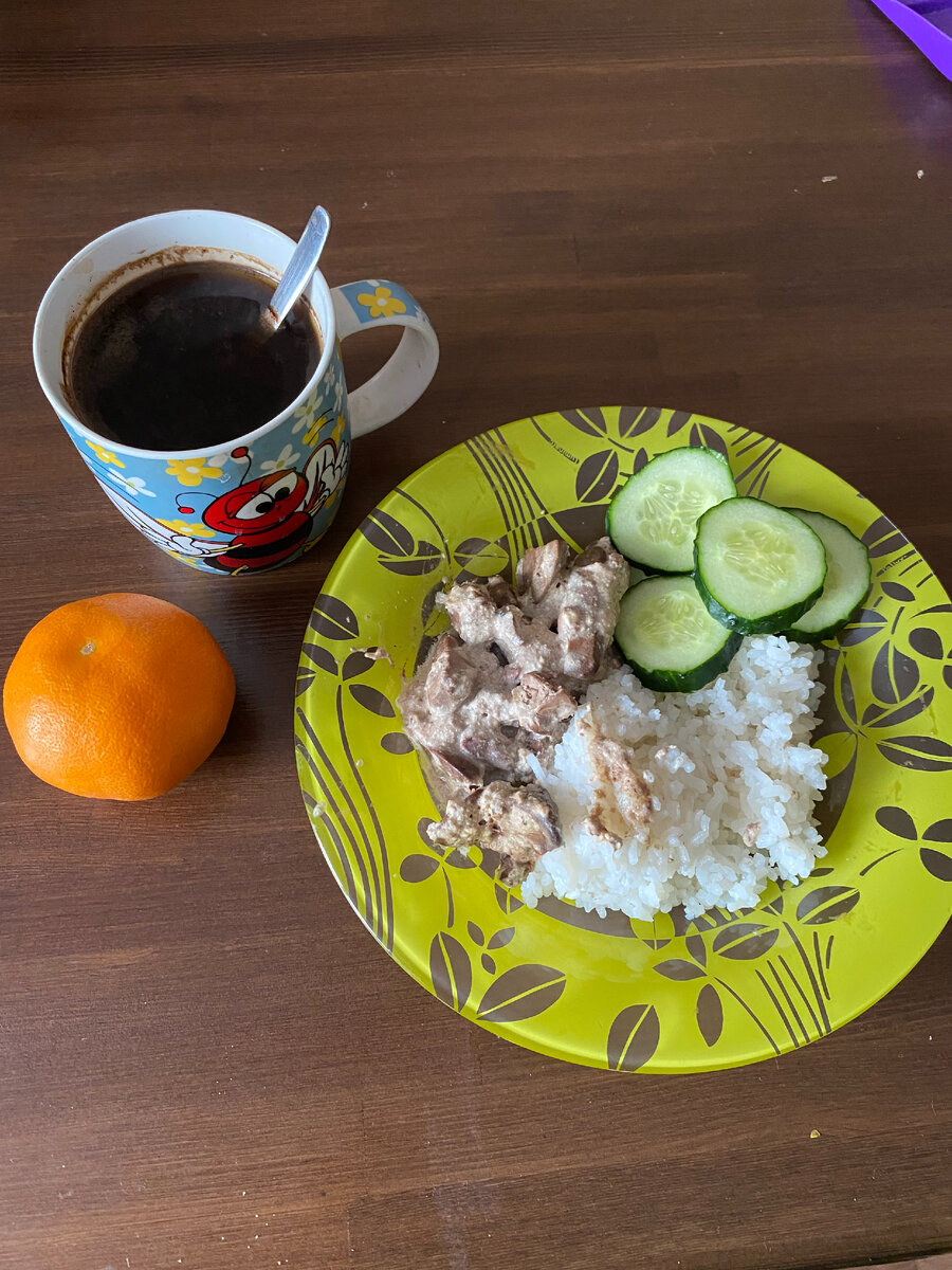 100г риса-100г печени-50г огурец 