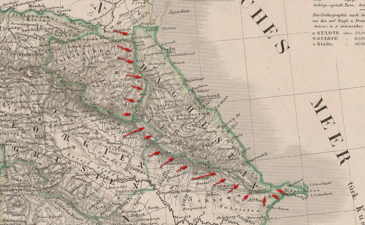 Карта дагестана в 1920 году