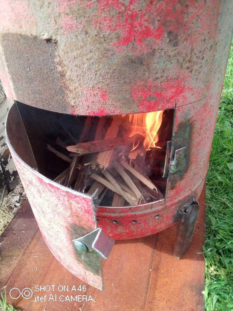 Печка — буржуйка с газового баллона на дровах своими руками — чертежи и устройство