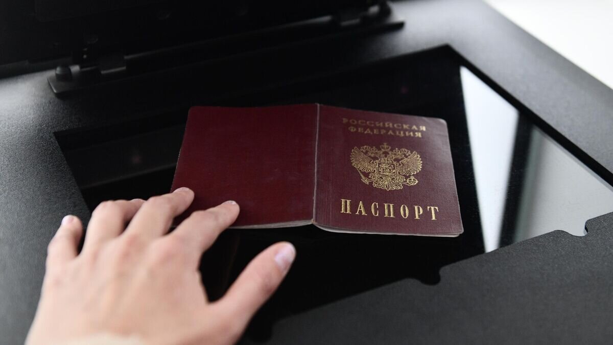    Девушка сканирует российский паспорт© РИА Новости / Павел Лисицын