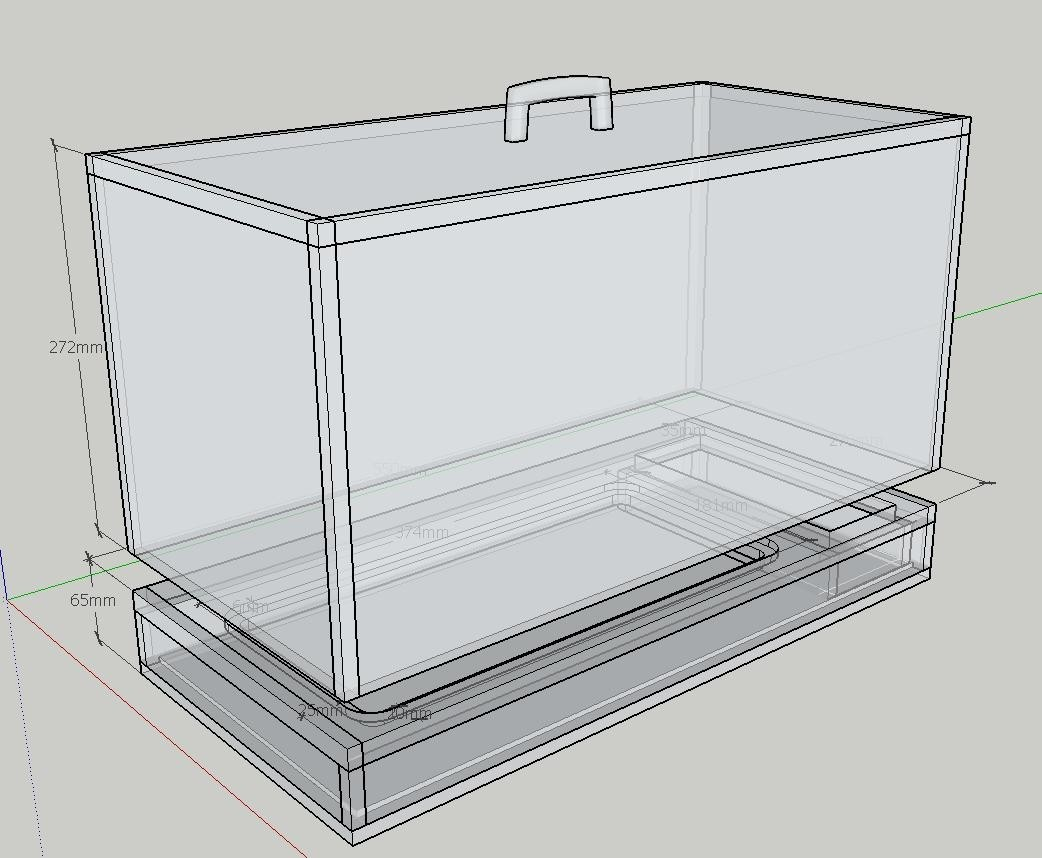 Рис. 1 Чертёж короба для швейной машинки.