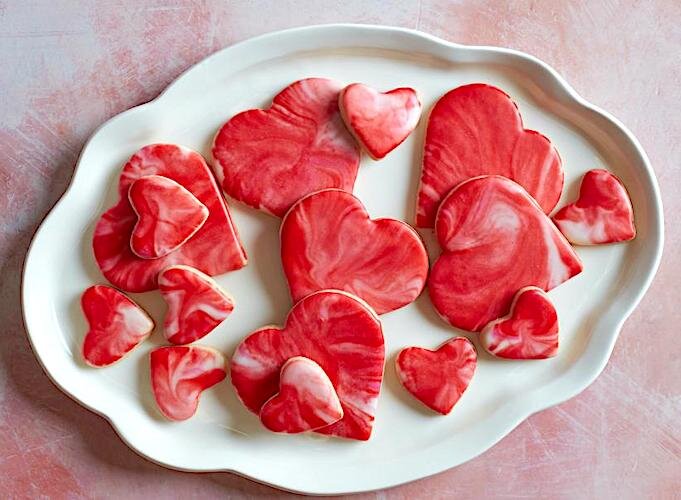 Идеальный рецепт: Мраморные сердечки - сахарное печенье на День Святого Валентина