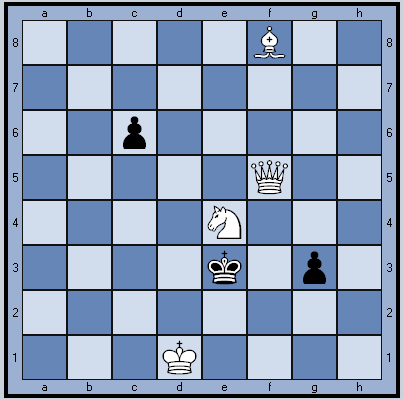 Белые начинают и ставят мат в 2 хода.