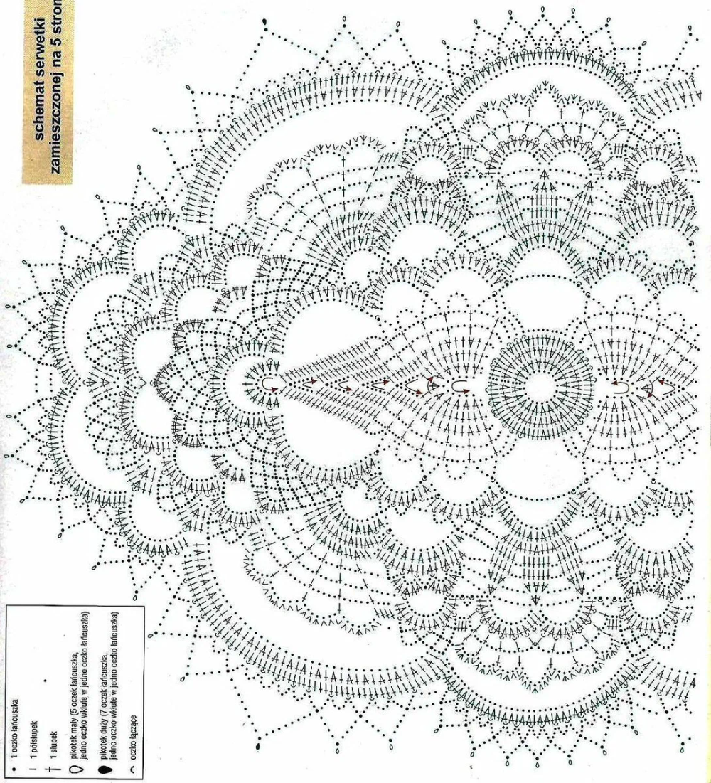 Большая салфетка крючком схема в хорошем качестве круглая