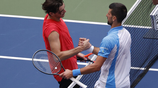    Новак Джокович и Тэйлор Фритц. USA Today Sports