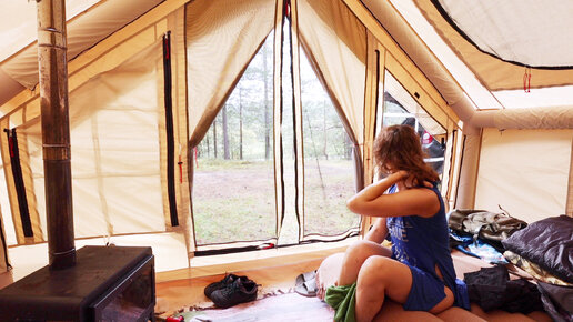 Кемпинг с Девушкой, Надувной палаткой и Надувной кроватью. Это Супер отдых. Чтоб ВЫ все так Жили.