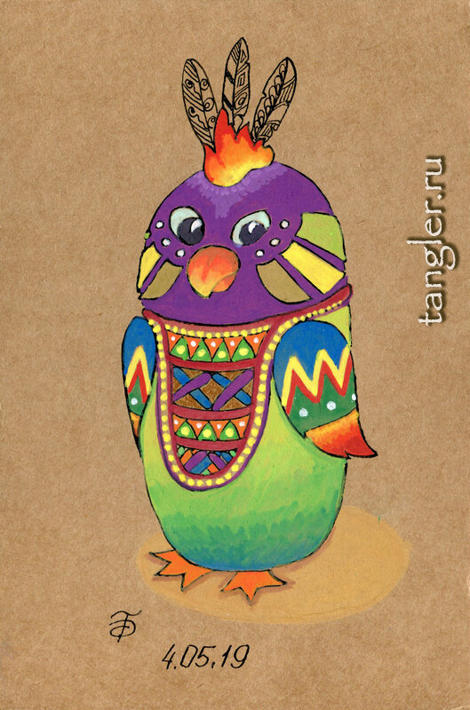 Пинг - жрец культа Кокили-Покили. Гуашь