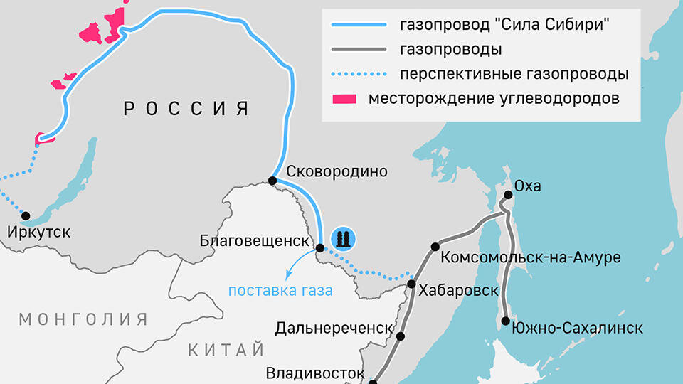 Схема газопровода сила сибири