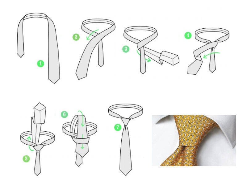 Как завязывать галстук: схемы в картинках с пошаговой инструкцией + видео