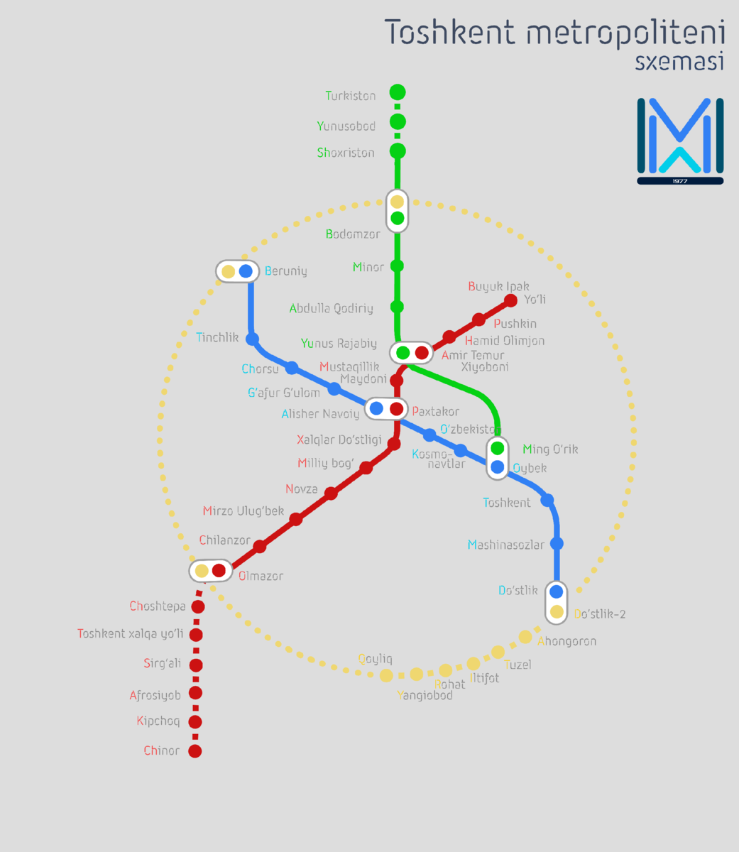 Схема метро ташкент