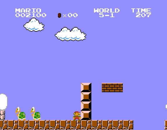 «Гриб жизни» в мире 5-1 в игре «Super Mario bros.» на Денди