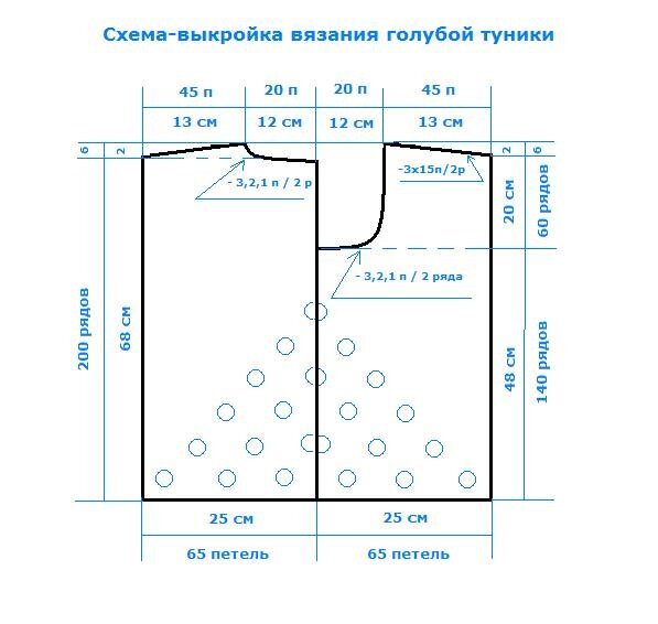 Вязание туники. Туники спицами с описанием. Схемы вязания туники