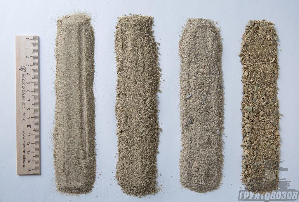 Посмотрите, как визуально отличаются пески с разным модулем крупности