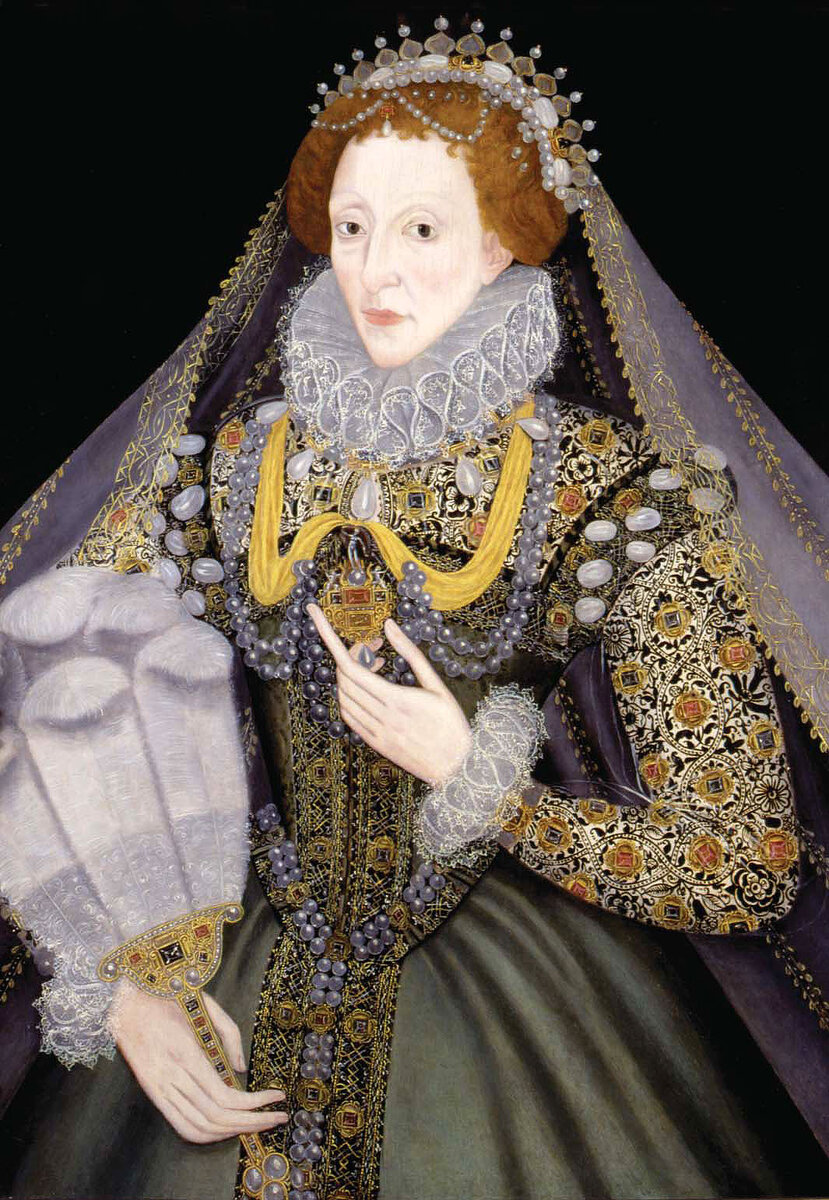 Портрет Елизаветы I, 1585—1590 гг. Неизвестный художник (источник иллюстрации: kazanocheka.livejournal.com)