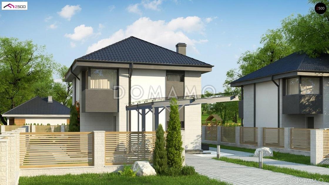 Проект D1440 — небольшой двухэтажный дом с 3 спальнями