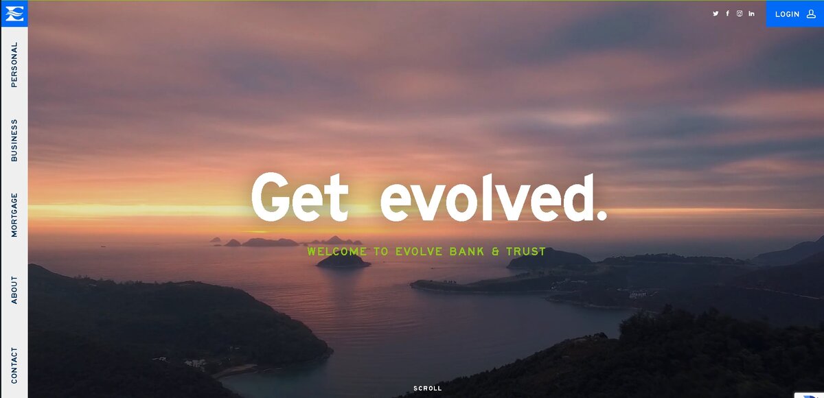 Официальный сайт Evolve Bank & Trust - getevolved.com