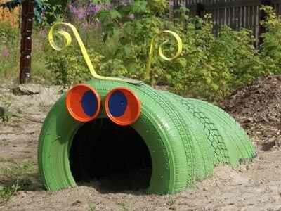 Гусеница из старых шин!